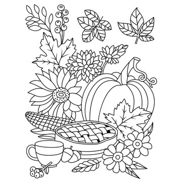 Fall coloring pages images â browse photos vectors and video