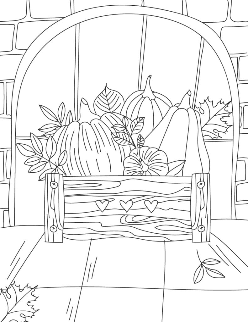 Printable easy fall coloring pages for adults