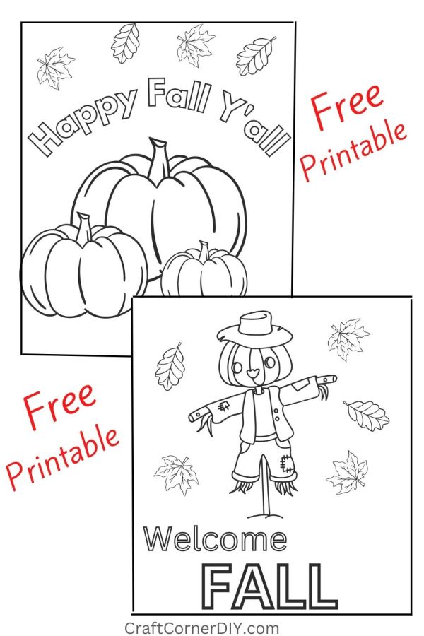 Free printable fall coloring pages craft corner diy
