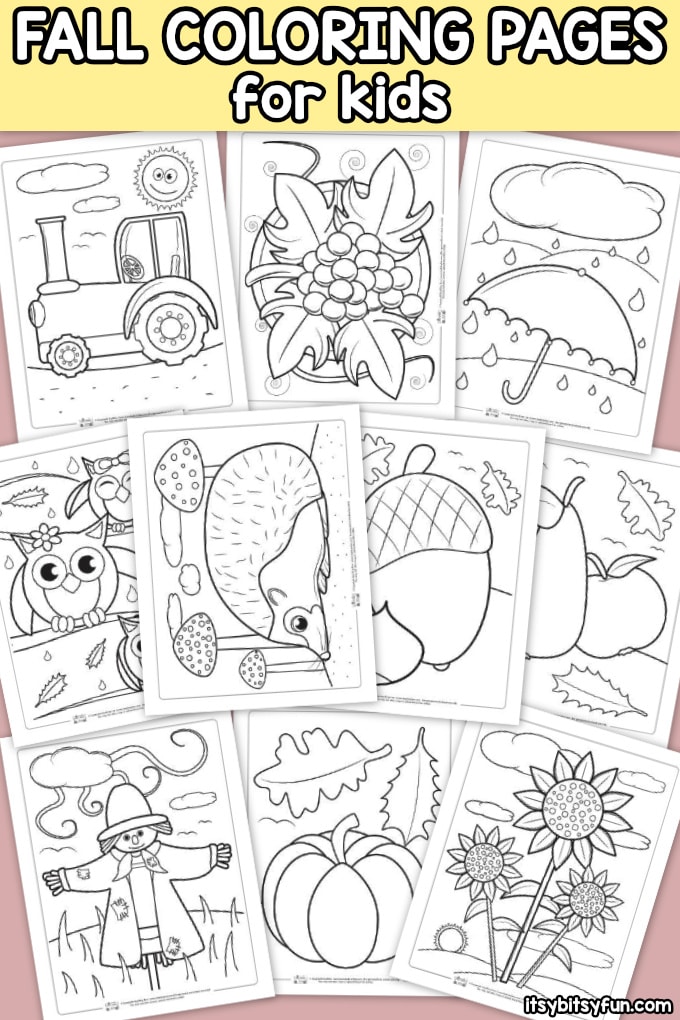 Fall coloring pages for kids