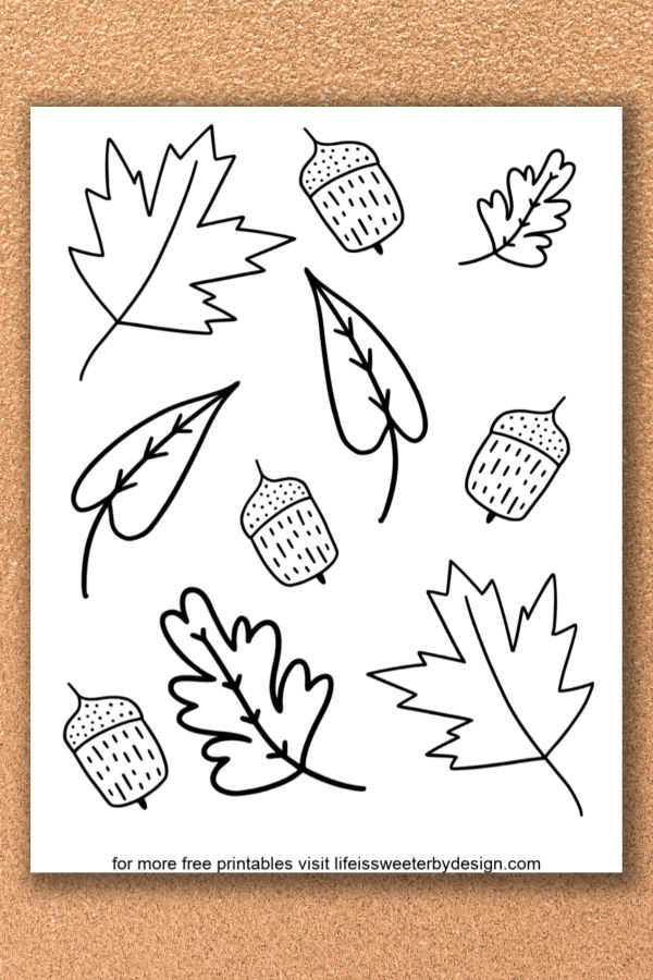 Fall leaves coloring pages