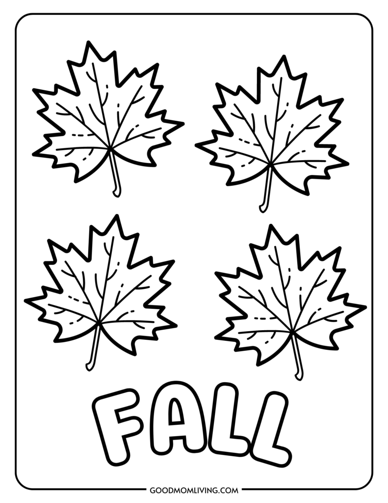 Fall leaves coloring pages free printable for kids