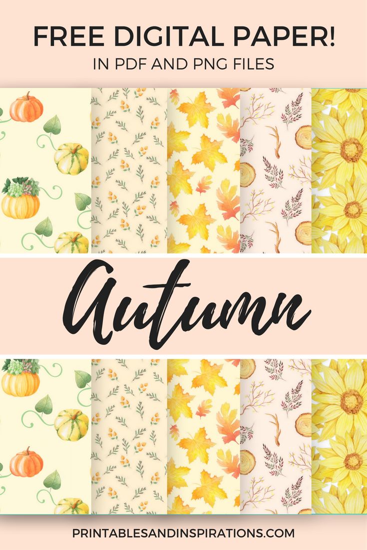 Free printable autumn digital paper seamless pattern for scrapbooking