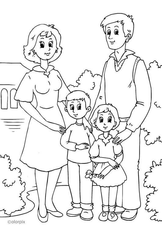 Coloring page family