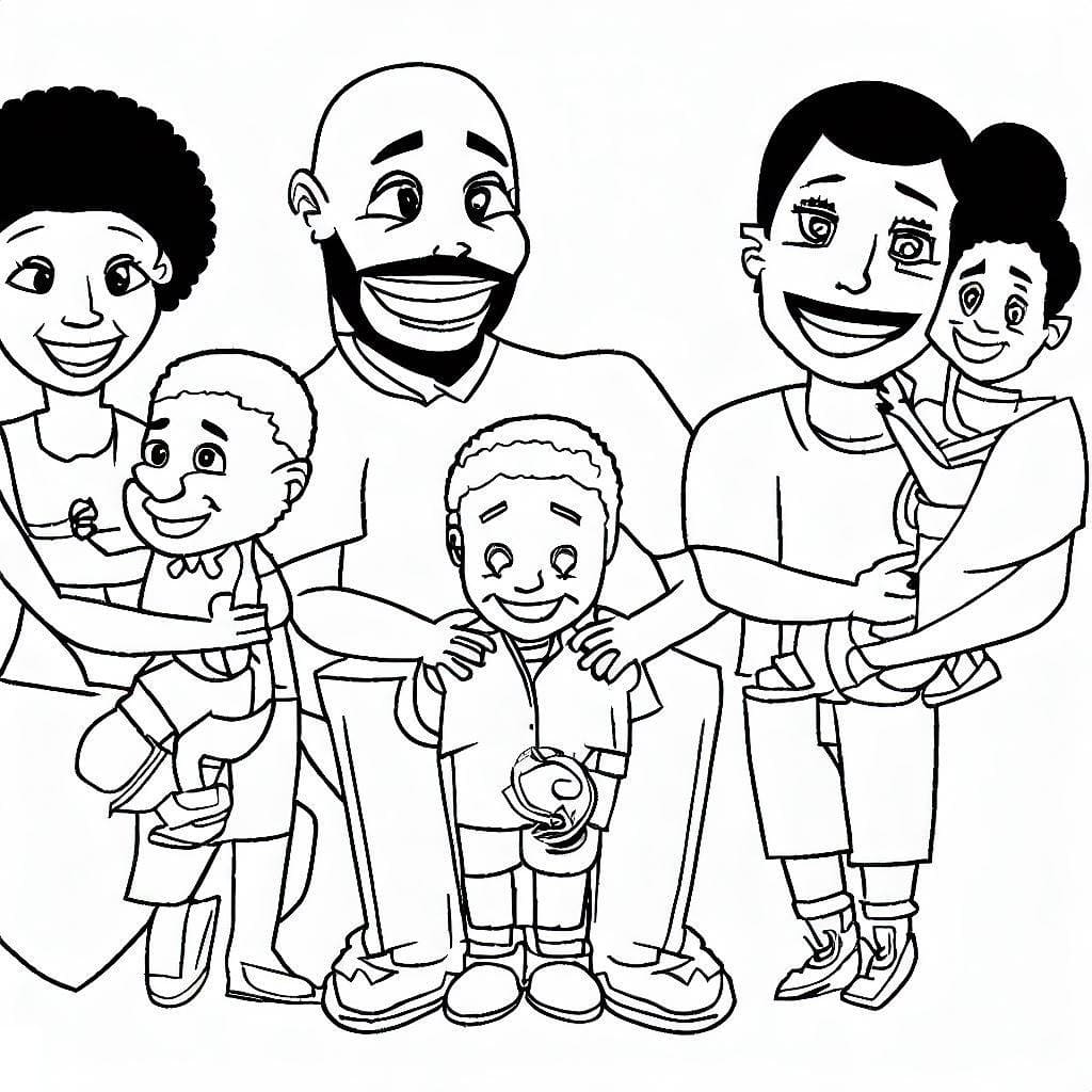 Free printable family coloring page