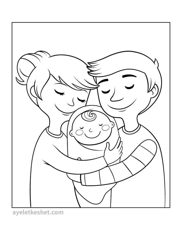 Free coloring pages about family that you can print out for your kids