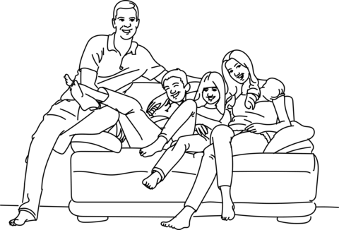 Happy family coloring page free printable coloring pages