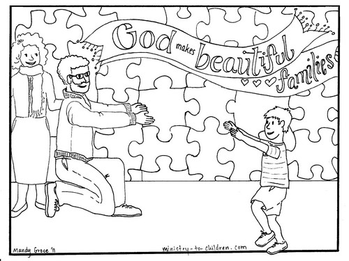 God makes beautiful familiesâ adoption coloring page