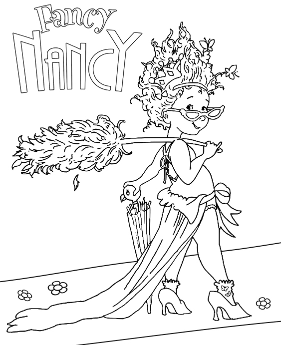 Free easy to print fancy nancy coloring pages