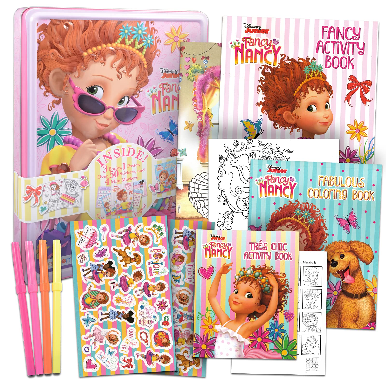 Classic disney disney fancy nancy coloring and activity book tin container super set