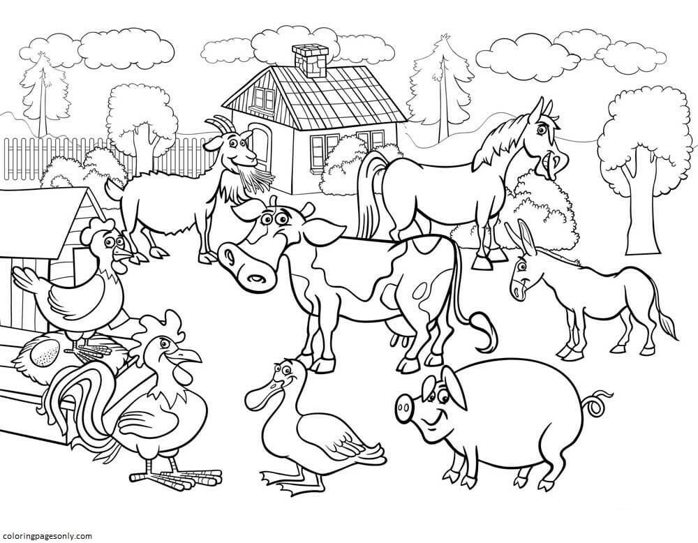 Farm animal coloring pages printable for free download