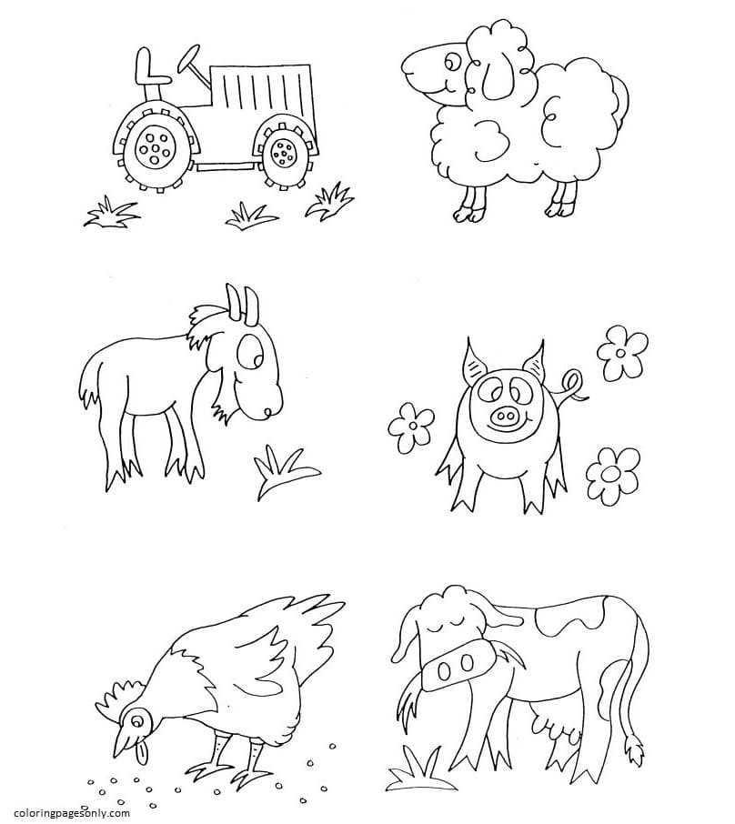 Farm animal coloring pages printable for free download