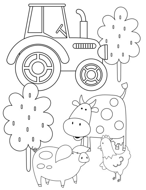 Free printable farm coloring pages