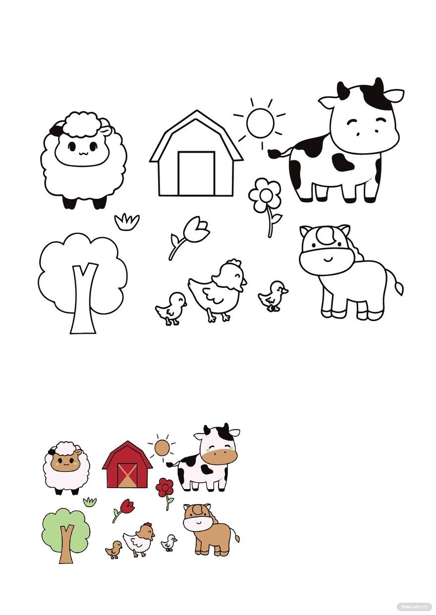 Free farm animal coloring pages