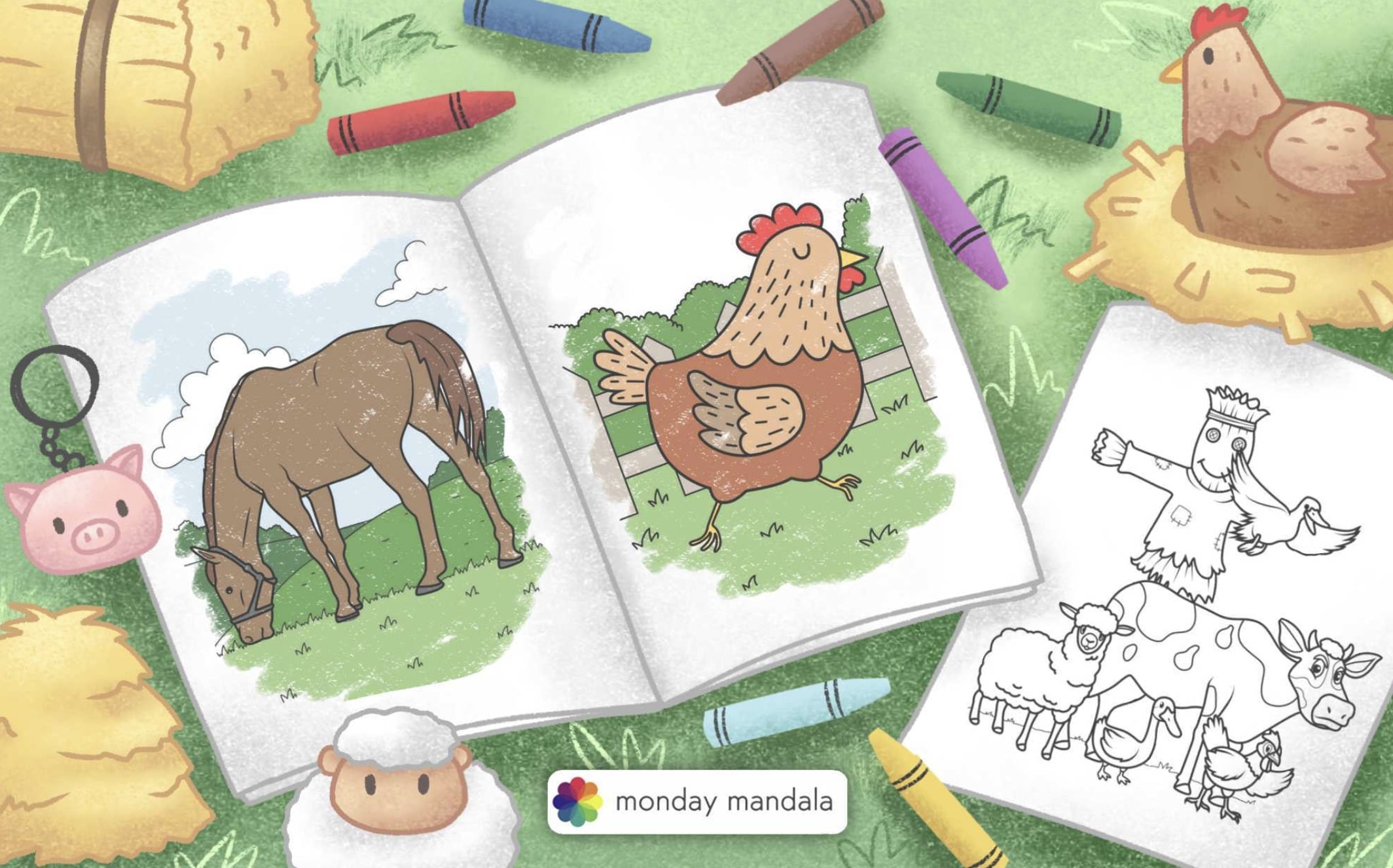 Farm animals coloring pages free pdf printables