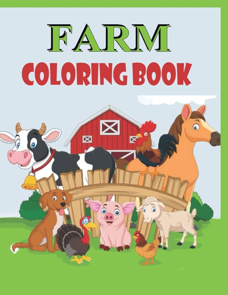 Farm coloring book stress relieving printable farm animal coloring pages book gift for girls boys