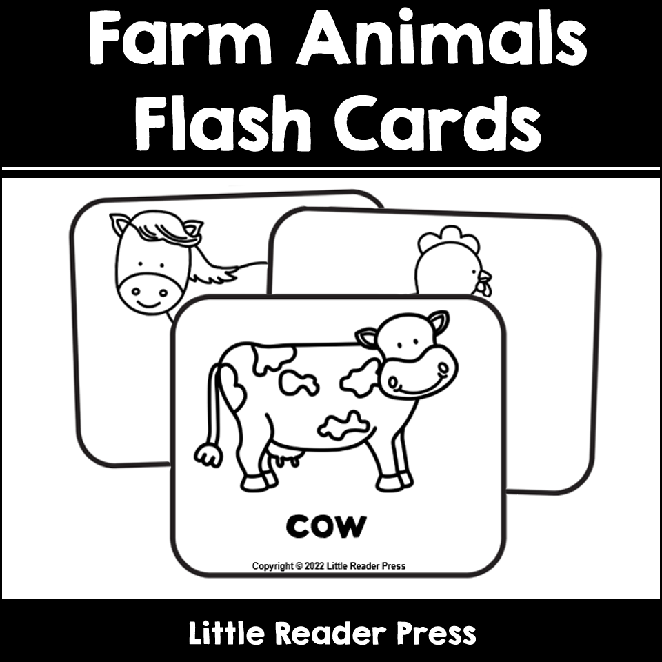 Farm animals bw flash cardsmemory game made by teachers