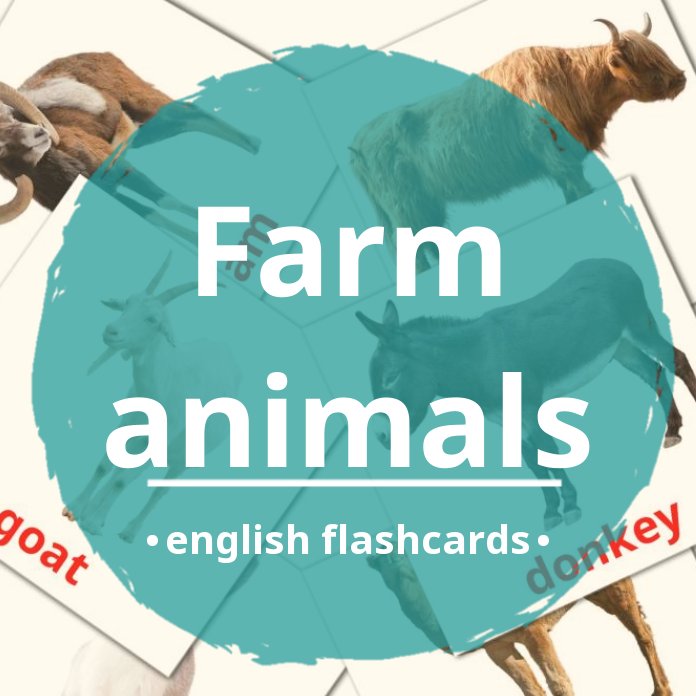 Free farm animals flashcards pdf english words