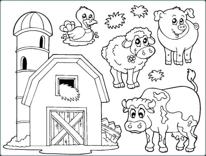 Farm animal coloring pages pdf for kids