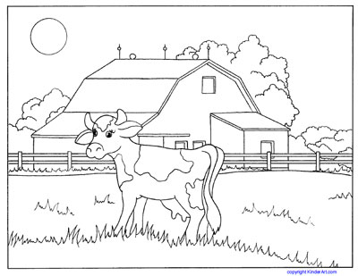 Farm and baby animals coloring pages cows horses ducks