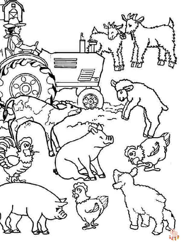Farm animal coloring pages printable free and easy for kids