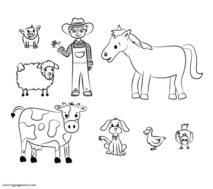 Farm animal coloring pages printable for free download
