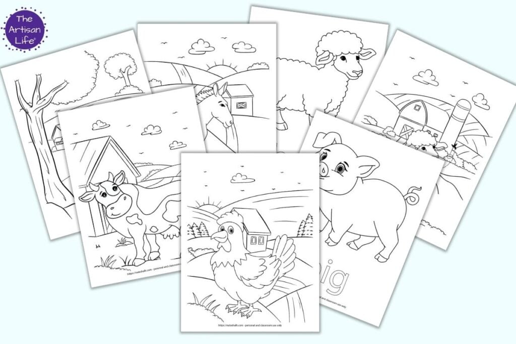 Free farm animal coloring page printables