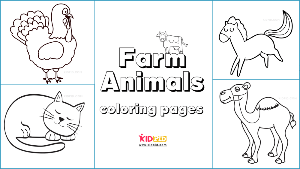 Farm animal coloring printable worksheets