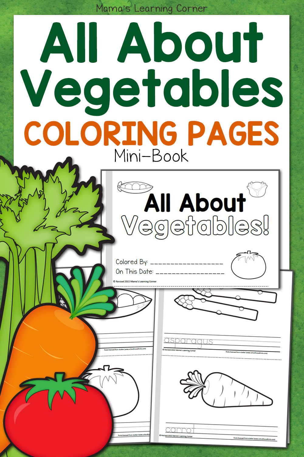 Vegetable coloring pages