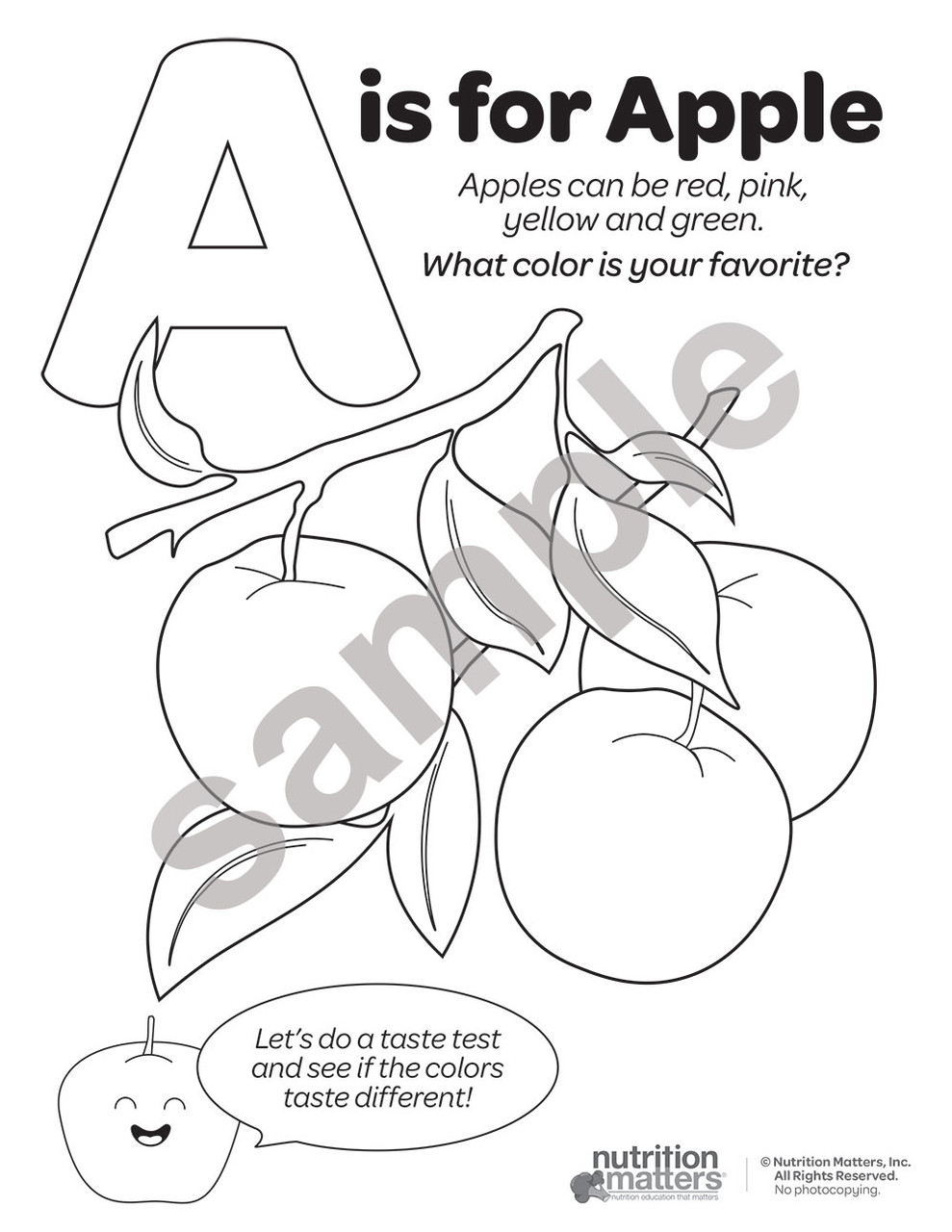 Fruit and veggie coloring sheets