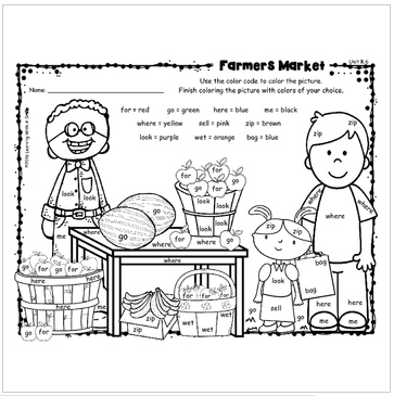 Free farmers market resources for kids