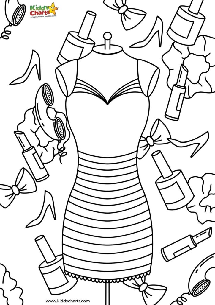 Fashion colouring pages for kids