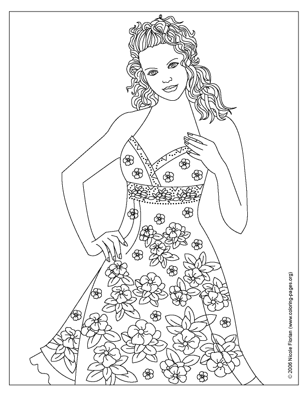 Fashion coloring pages at nicoles coloring pages