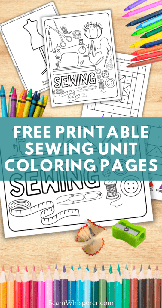 Sewing themed coloring pages for kids free printable