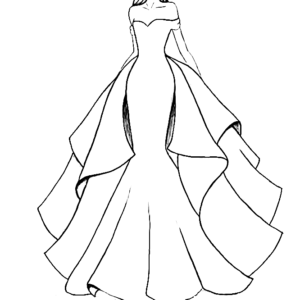 Dress coloring pages printable for free download