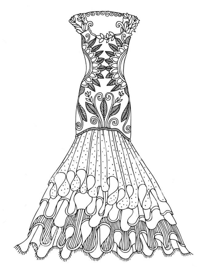 Fashion dress coloring page