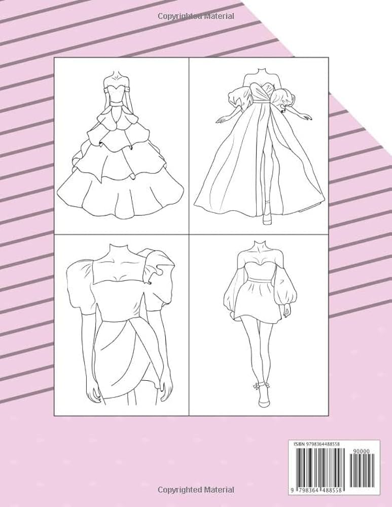 Wonderful dress coloring book colouring pages high