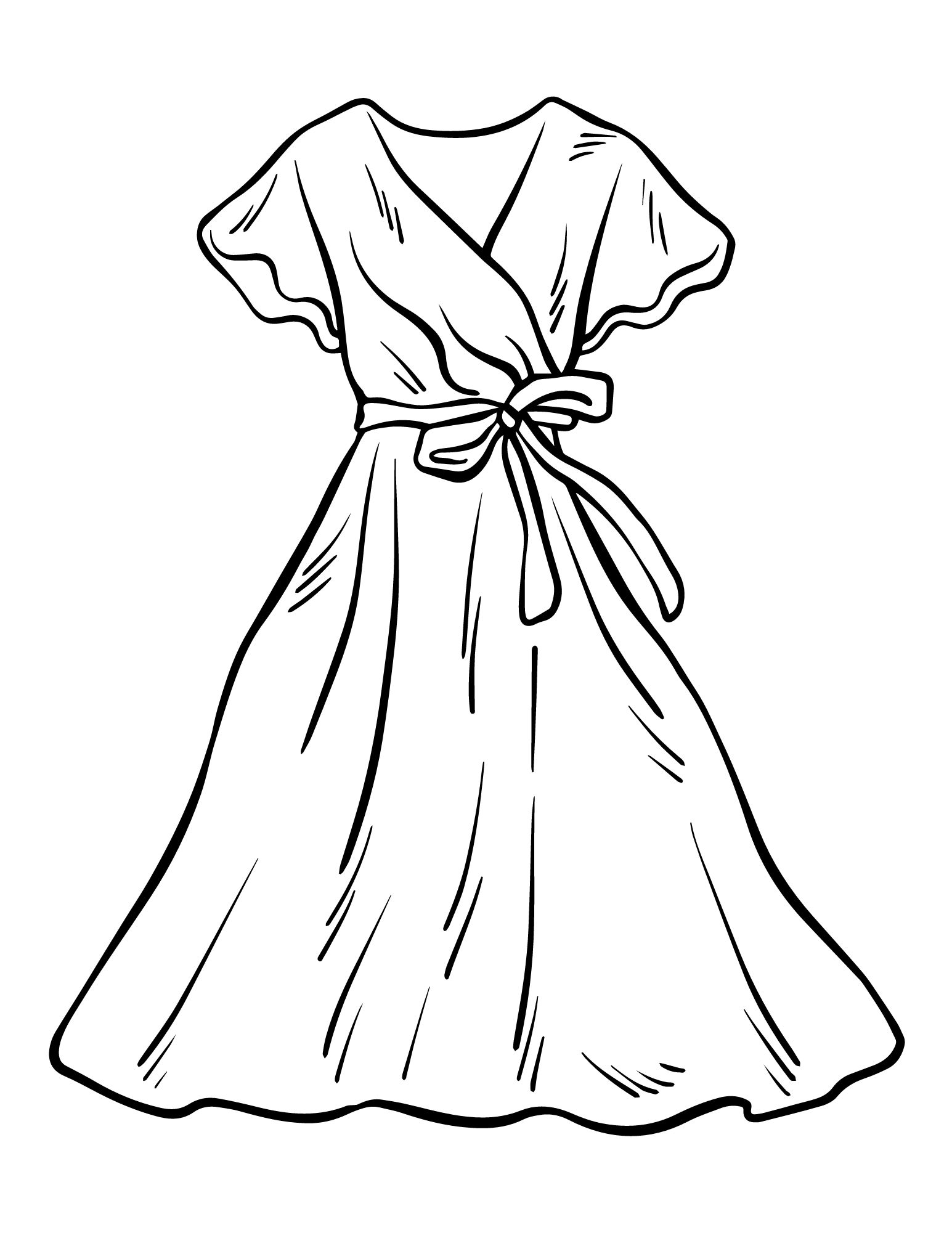 Stunning dress coloring pages for kids and adults