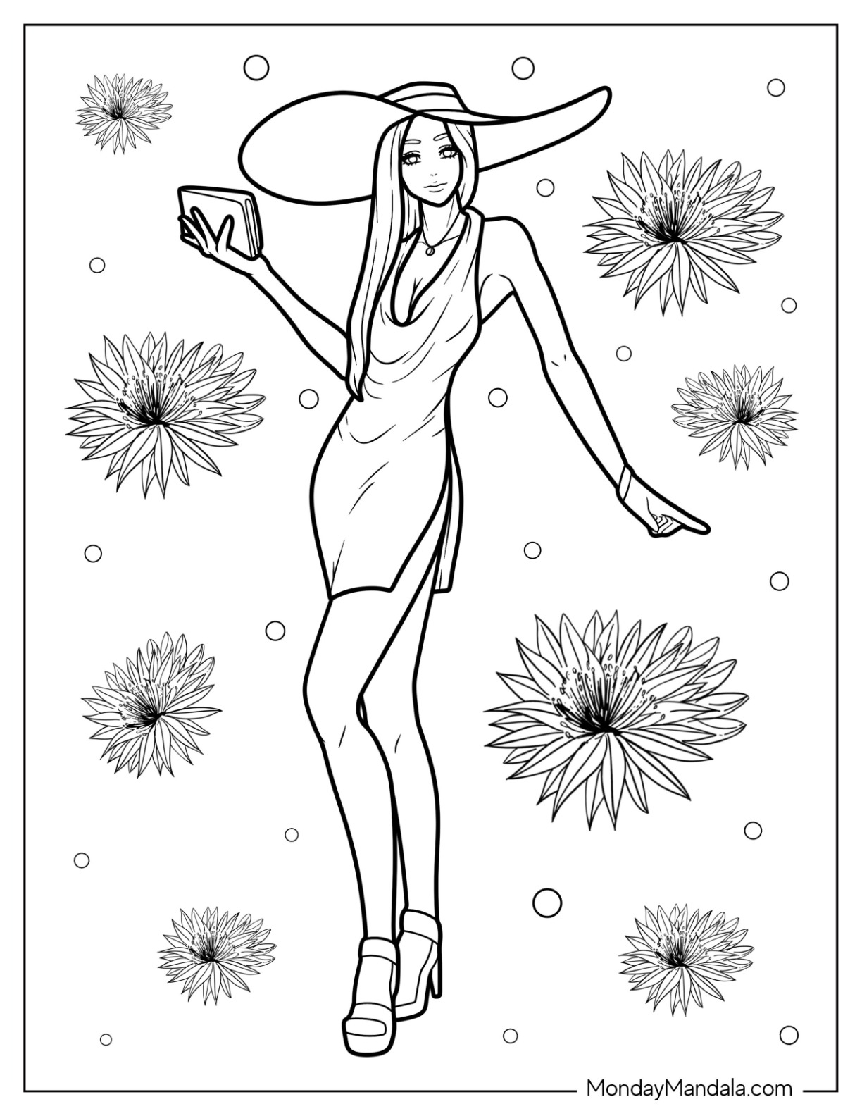 Fashion coloring pages free pdf printables