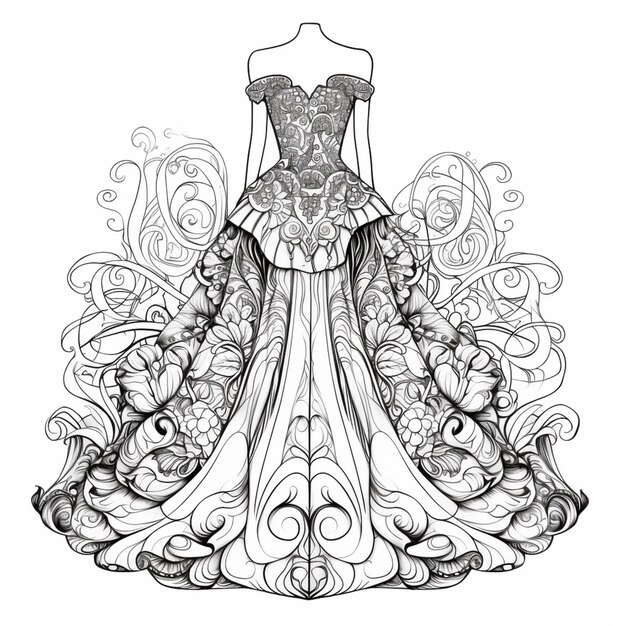 Page wedding dress coloring pages printable images