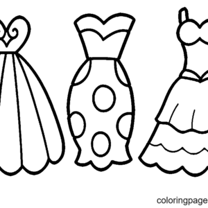 Dress coloring pages printable for free download