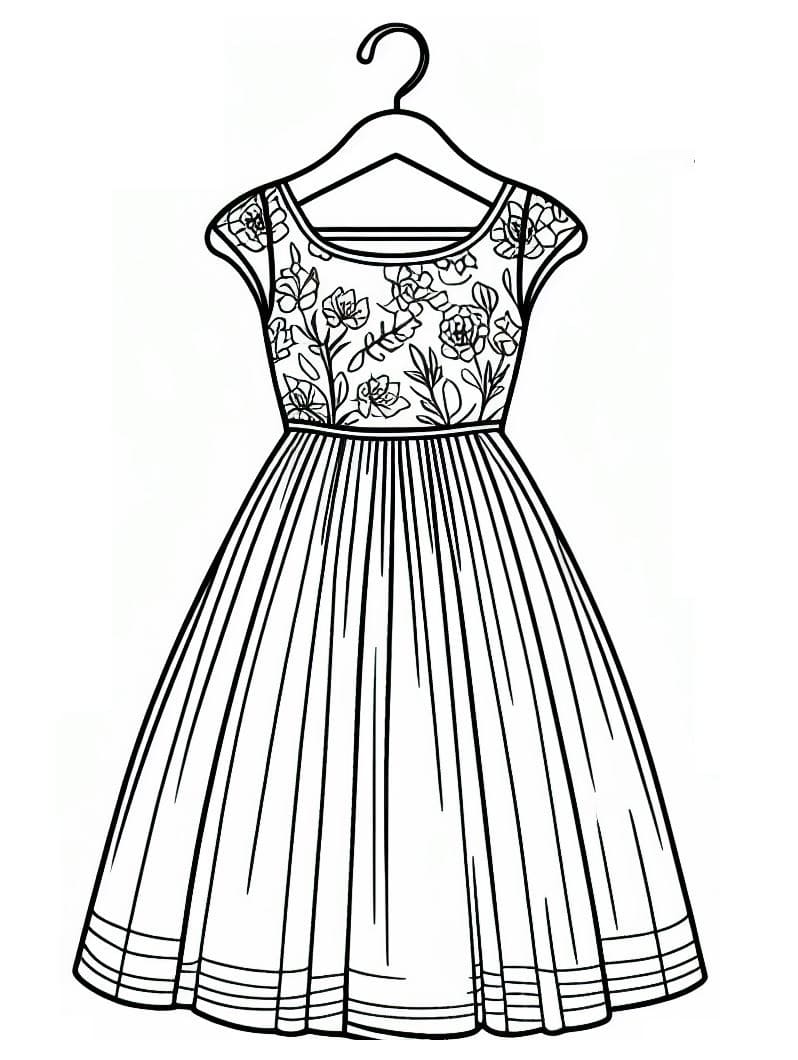 Printable dress image coloring page