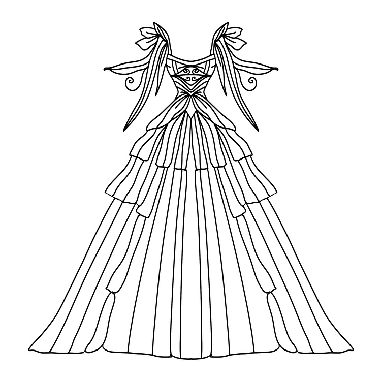 Fantasy dresses coloring pages