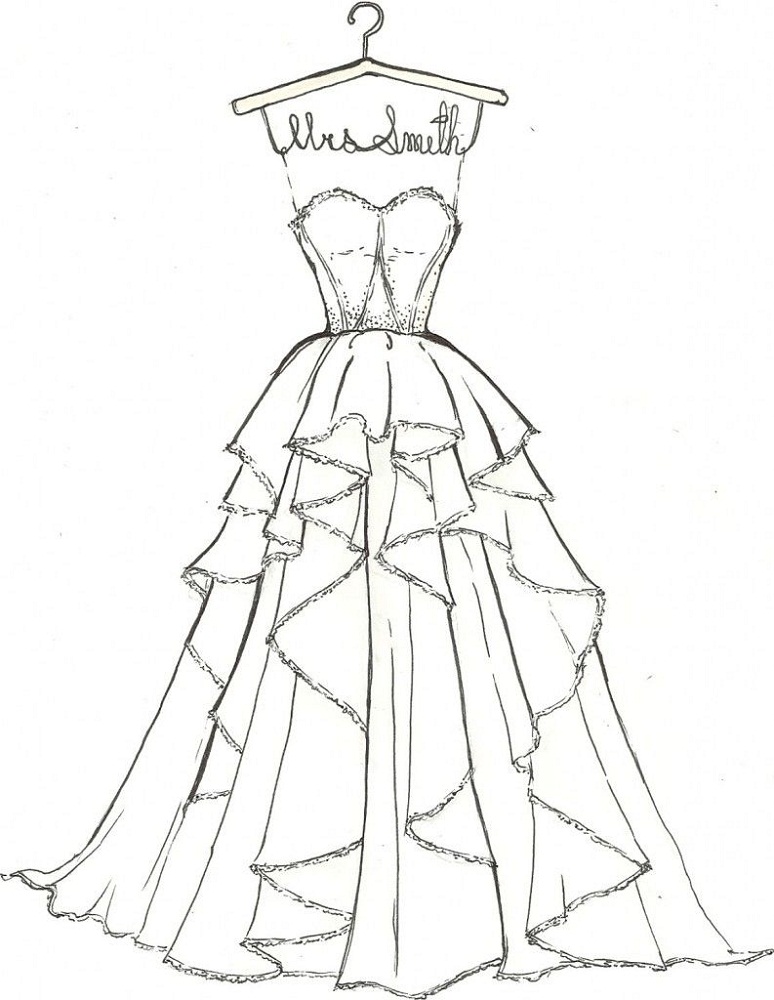 Wedding dress coloring pages for girls activity shelter