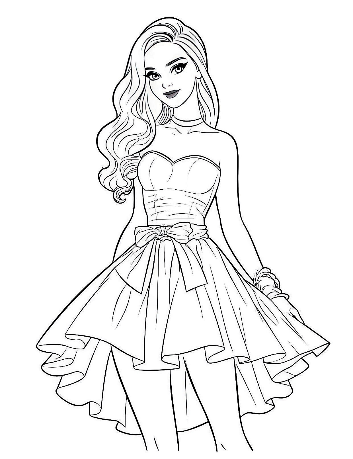 Barbie coloring pages for kids and adults