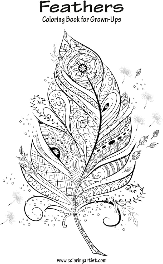 Feathers coloring book for grown