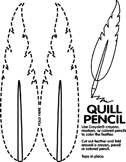 Quill pencil coloring page