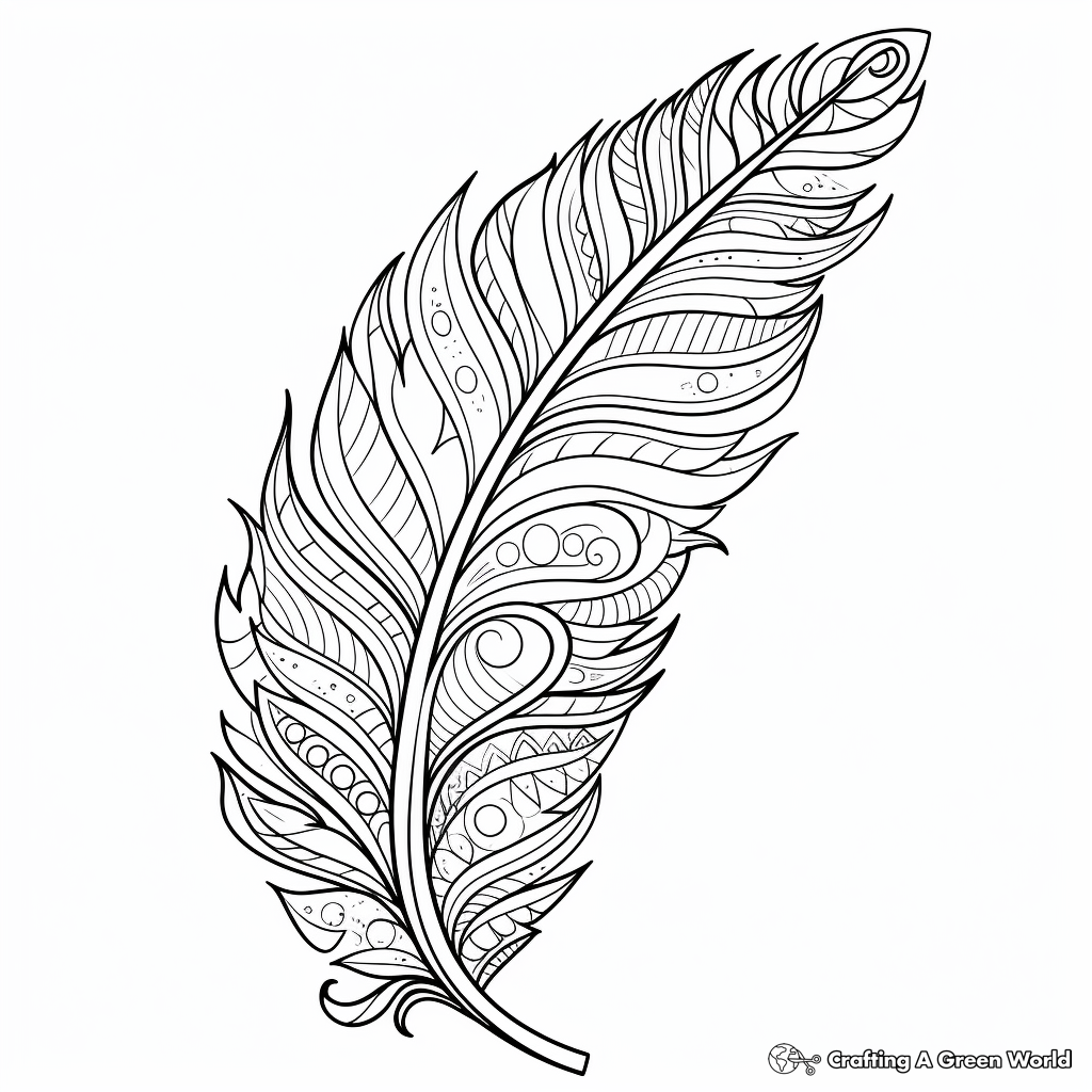 Feather coloring pages