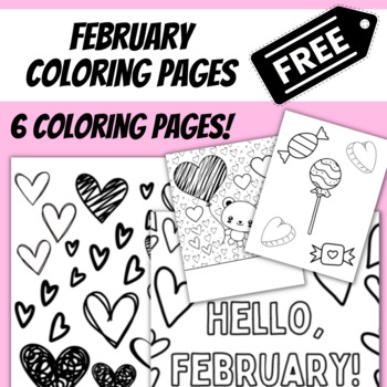 February coloring pages by mslovejoyteaches tpt