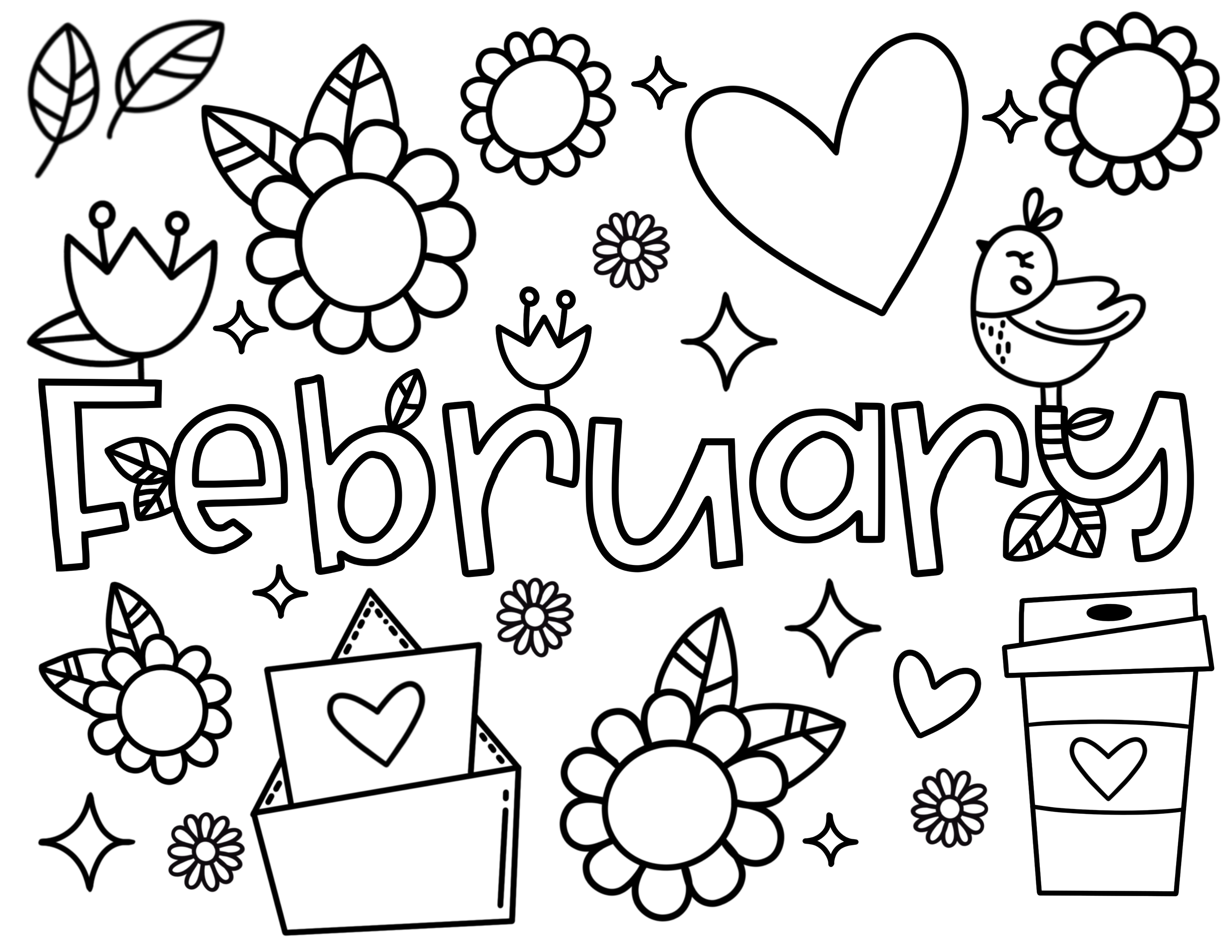 February coloring page febrero hoja para colorear free printable coloring pages free thanksgiving coloring pages coloring pages for kids